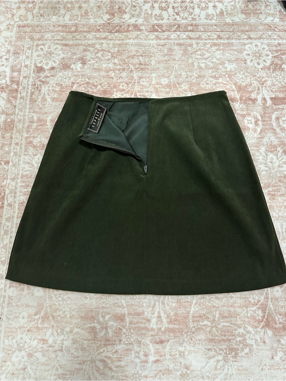 Vintage 🥝 Express Deep Green A-Line Skirt - Picture 7 of 8
